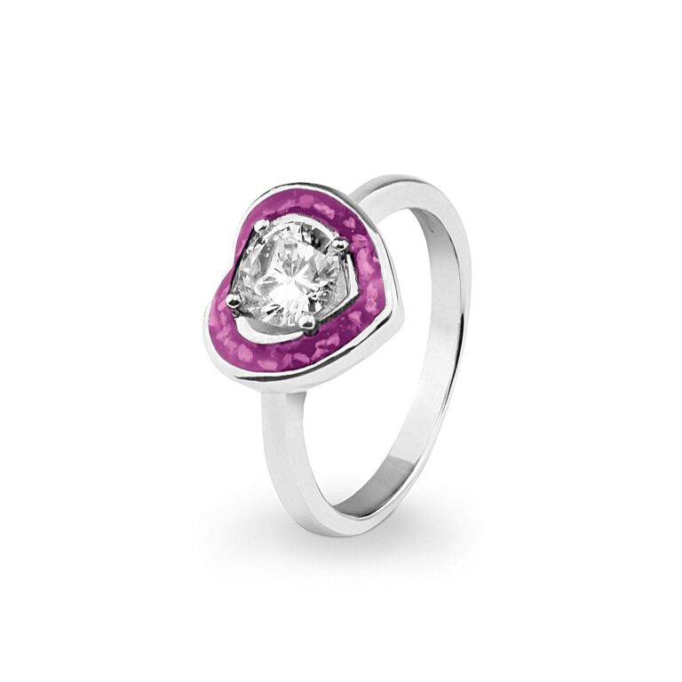 Ladies Beloved Memorial Ashes Ring with Fine Crystals