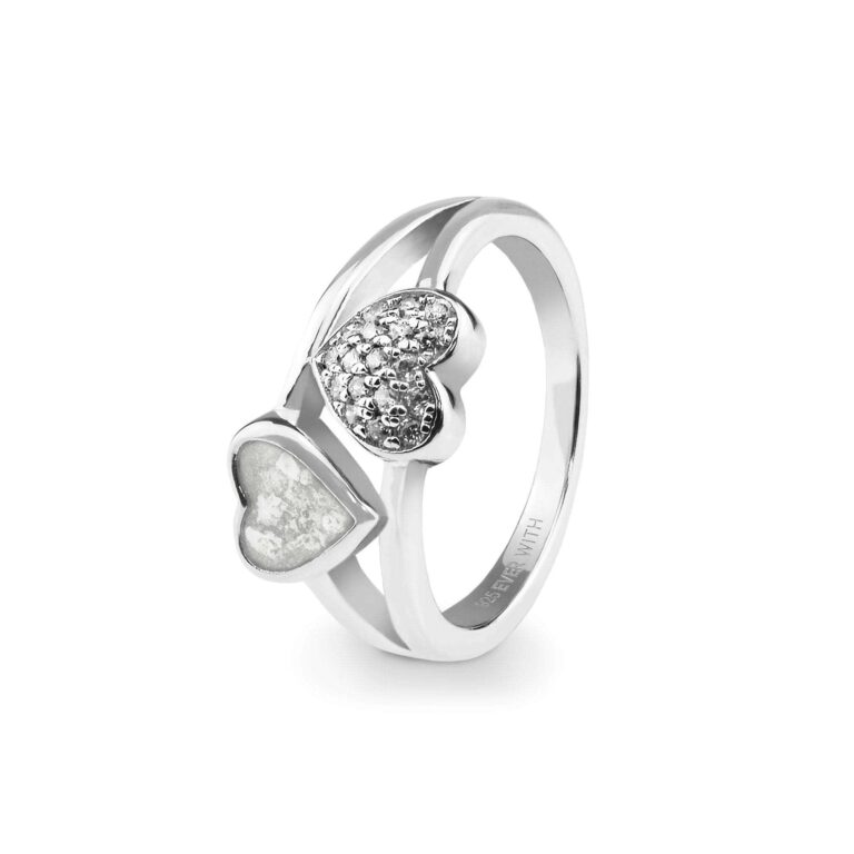 Ladies Cherish Memorial Ashes Ring with Fine Crystals
