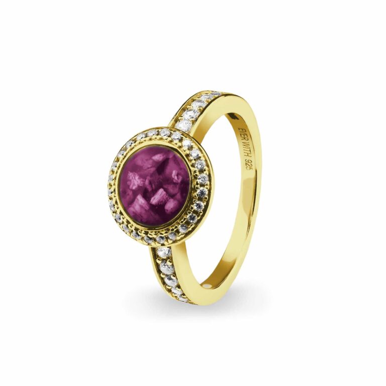 Ladies Radiance Memorial Ashes Ring with Fine Crystals
